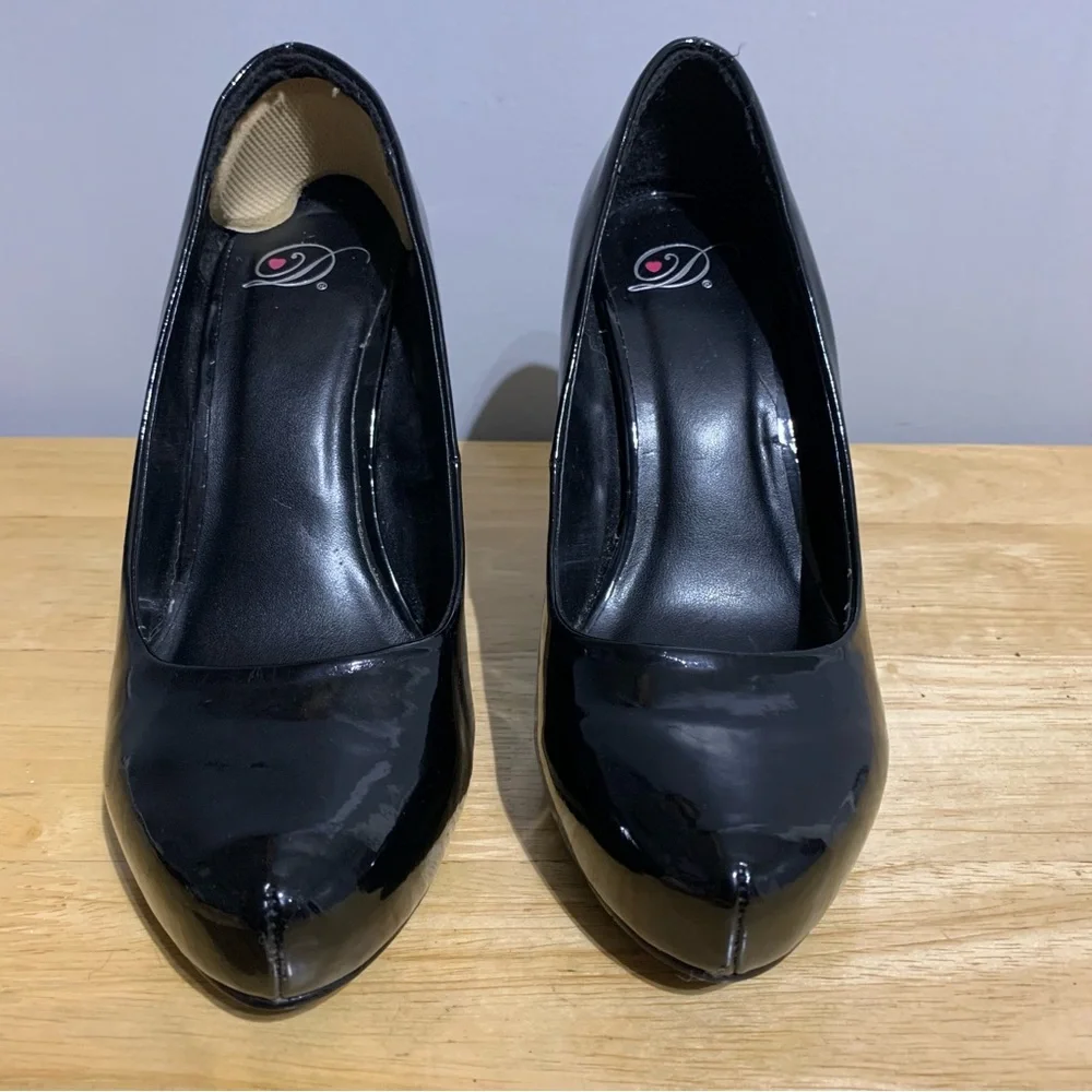 My Delicious‎ Shoes Women’s Eiffel-H Black Classic Pump Heel Size 7.5 - Picture 3 of 7